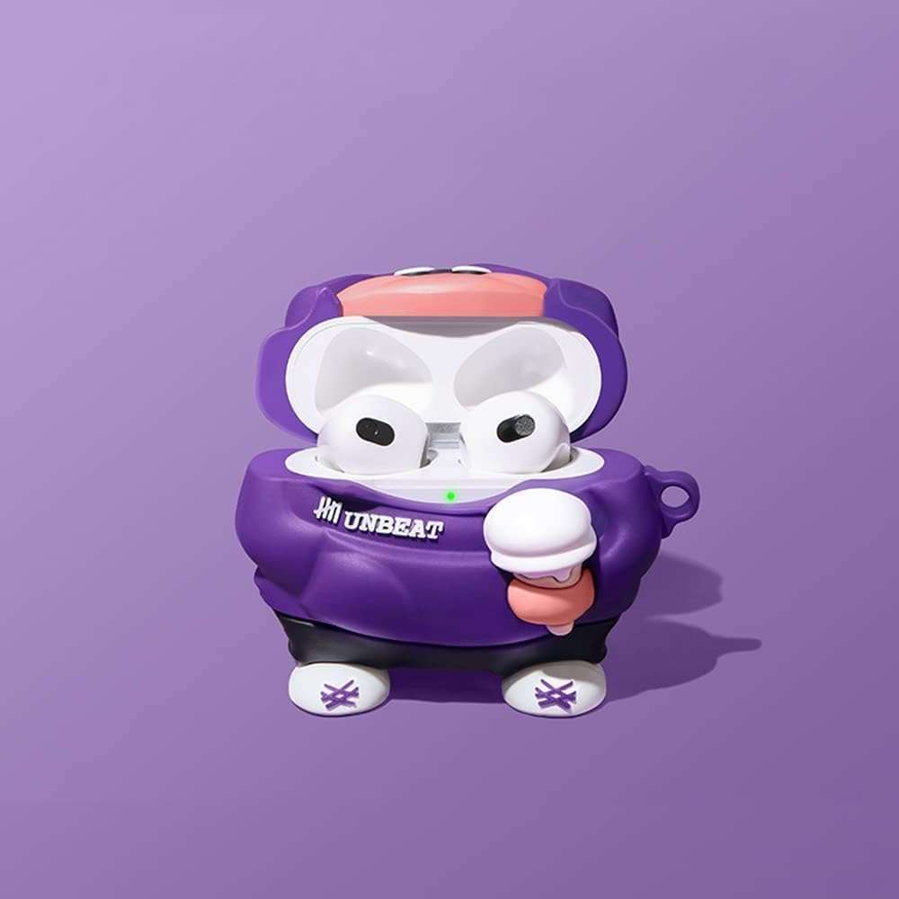 KHR Silicone Case Cover for AirPods 4 (2024), Cute Cartoon Characters Design Case with Keychain for AirPods 4 / AirPods 4 with Active Noise Cancellation (Unbeat) 4