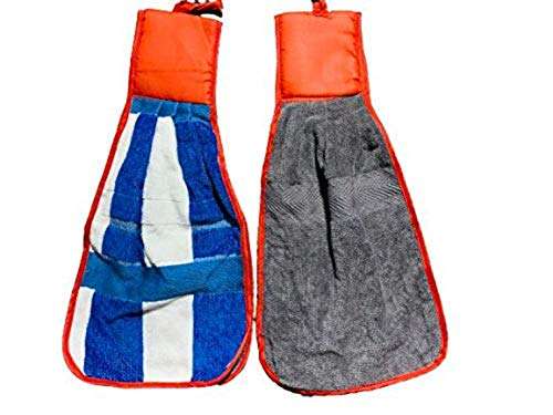 N G Products Double Sided Velvet Printed Soft Cotton Hanging Hand Towel Napkin for Wash and Kitchen Basin (Multicolor) - Pack of 2 1