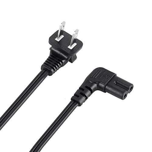 VSEER 1.5FT SPT-2 18 AWG Angled 2-Slot Non-Polarized Angle Figure 8 Power Cord (IEC320 C7 to Nema 1-15P), Black (1.5FT) 2