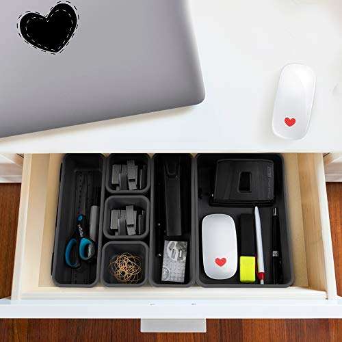 Junk Desk Drawer Organizer Trays - Set of 8 Modular Interlocking Drawer Dividers for Organizing and Storage 4