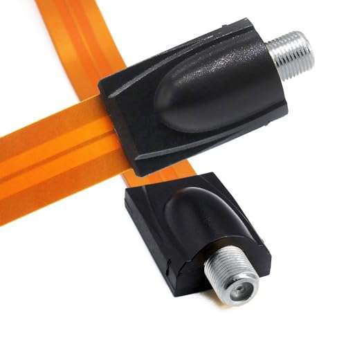 VANTRONIK Flat Coaxial Cable for Windows Ghost Wire Ultra-Thin Soft Window Cable for TV 11.8 inches Long with F Connector 5