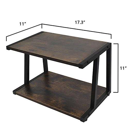 Rustic Desktop Printer Stand, Home and Office Organization and Storage Desktop Shelf, Desk Stand Bookshelf, Perfect 2 Tier Wood Desk Organizer for Printers, Fax Machine, Scanner, Office Supplies 6