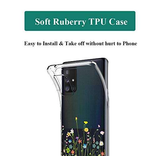 Unov Case Compatible with Galaxy A71 5G Clear with Design Soft TPU Shock Absorption Slim Embossed Pattern Protective Back Cover Galaxy A71 5G 6.7 inch (Citrus Flavors) 4
