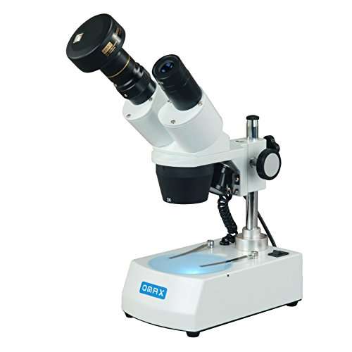 OMAX 20X-40X Cordless Stereo Binocular Microscope with Dual LED Lights and 5MP Camera 2
