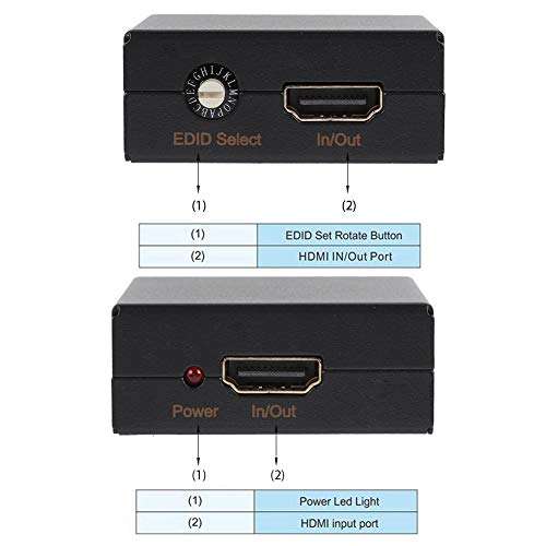 Zerone EDID Feeader EDID Manager Emulator Support 4K CEC, 1.4V Cable (Up to 10M Distance) 6