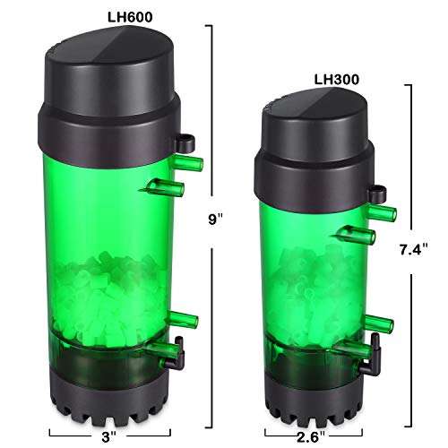 QANVEE Fluidized Moving Bed Filter Bubble Bio Media Reactor for Aquarium Fish Tank with Air Stone and Sponge Filter (LH-600) 3