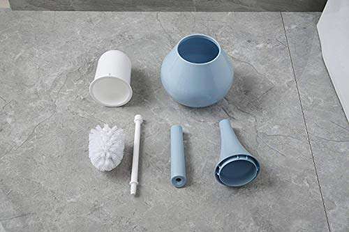 DIZNO Designer Vase Shaped ABS Plastic Toilet Cleaning Brush & Bowl Holder for Bathroom with Extra Brush Set (Replaceable Head) (15x15x38cm) (Multi) 4