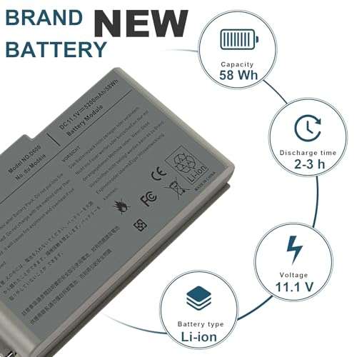 Fancy Buying New Laptop Battery for Dell Latitude D600 D505 D610 D520 D500 D510 D530 / 600M, fits P/N C1295 6Y270 3R305 2