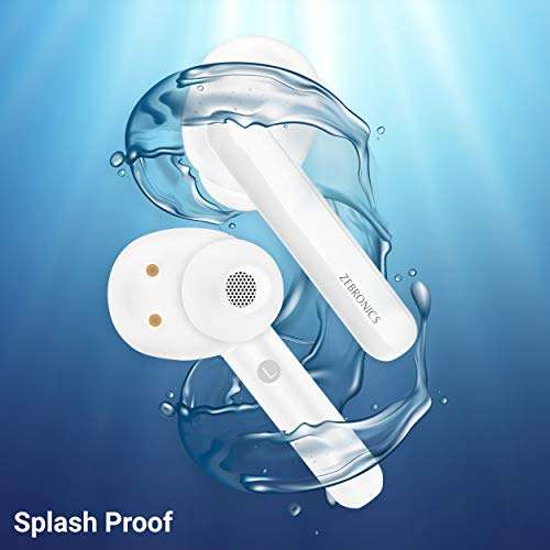 ZEBRONICS SOUND BOMB Supporting Bluetooth 5.0 TWS Earphones with Touch Control,Call Function,Voice Assistant & Upto 18hrs Playback time with Portable Charging Case(White) 6