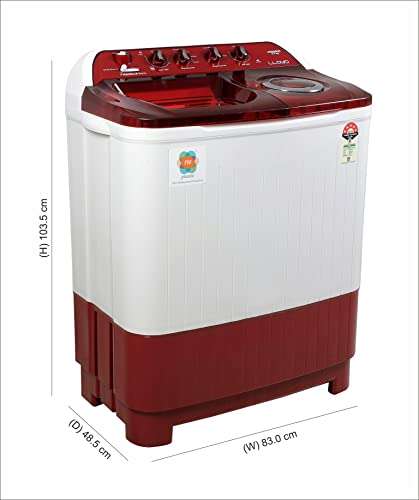 Havells-Lloyd 8.5 Kg 5 Star Semi-Automatic Top Load Washing Machine (LWMS85RDB Red, Active Soak) 2