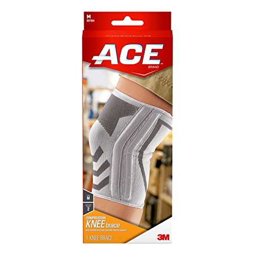 ACE Compression Knee Brace w/Side Stabilizers, Support Injured Knee With Mild Compression. Breathable Properties Let Sweat Escape, Medium 4