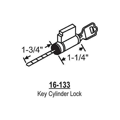 Cylinder Lock, 1-3/4 in. Tailpiece, Brass Housing, 2 Keys for Patio Door Locks 2