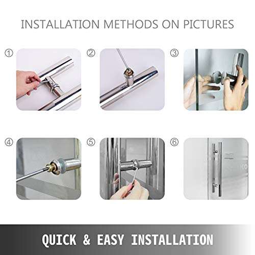 VEVOR Ladder Style Door Handle 47.2" Length Stainless Steel Door Handle Heavy-Duty Ladder Style Push Pull Handles Push-Pull Door Handle Barn Door Handles for Solid Wood Glass Steel Doors Back-to-Back 6