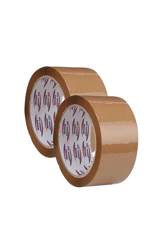 HEPINES 2 Inch 200 Meter, Pack of 2, Brown BOPP tape Self Adhesive High-Strength Packing Tape Rolls, Packaging, Industrial Tape for Home | Brown Cello tape | Office use & box Packing 1