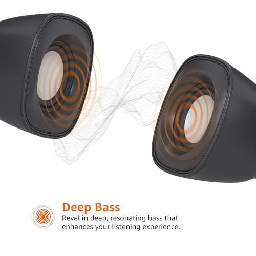 Amazon Basics USB-Powered PC Computer Speakers with Dynamic Sound (Silver) 2