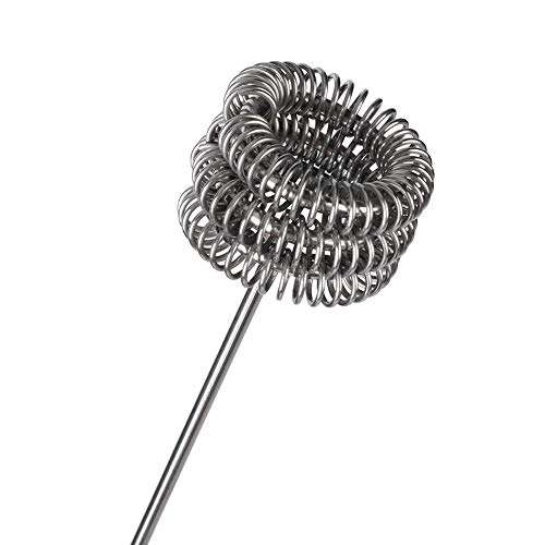 Electric Hand Mixer, 9.1x1.2in Electric Whisk, With Single-layer Milk Frother Head Food-grade Stainless Steel for Hot Chocolate Make Coffee Butter Eggs 3