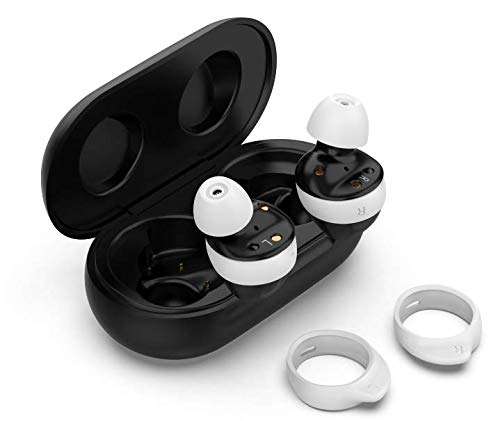 ALXCD Replacement Eartips Earhooks Kit for Galaxy Buds Headphone, S/M/L Size Included Silicone Earbud Tips & Hooks, Fit for Galaxy Buds SM-R170 Headphone 6+6 White 3