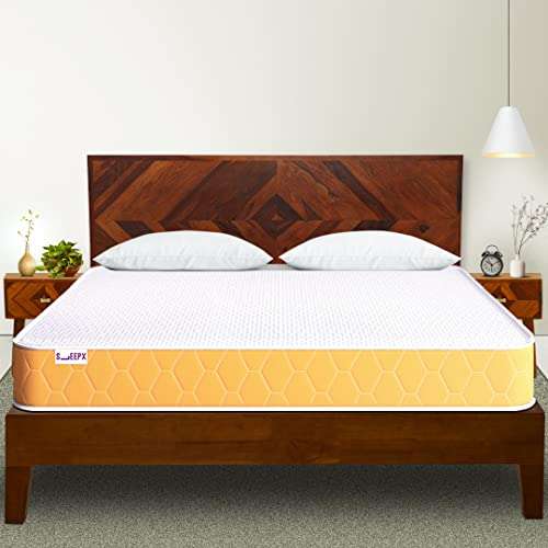 SleepX Dual Comfort Mattress 6 inch Double Bed Size, High Density (HD) Foam- Medium Soft & Hard (Orange, 78x48x6 Inches) 1