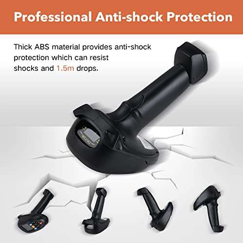 Trohestar N6 Wireless Barcode Scanner Inventory Scanner CCD Handheld Barcode Scanner with 2.4GHz Wireless & Wired Connection Portable Barcode Reader for Windows, Mac, Android, iOS (N6-1D) 6