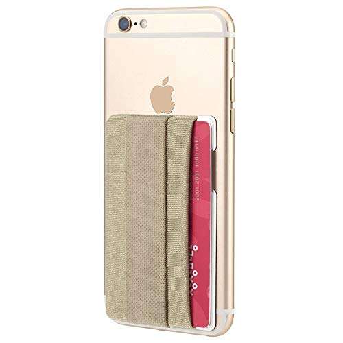 Sinjimoru Cell Phone Grip with Card Holder, Slim Wallet with Elastic Strap. Sinji Pouch Band Purple 4