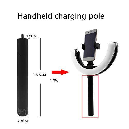 LED Foldable Light Ring Light with Tripod Stand And Phone Holder Circle Lights Halo Lighting Handheld Charging Pole for Makeup Live Streaming Photo Photography Vlogging Video(10'') 2