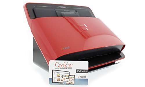 NeatDesk Desktop Document Scanner and Digital Filing System for PC and Mac - Red - with DVO cook'n Organizer Software 1