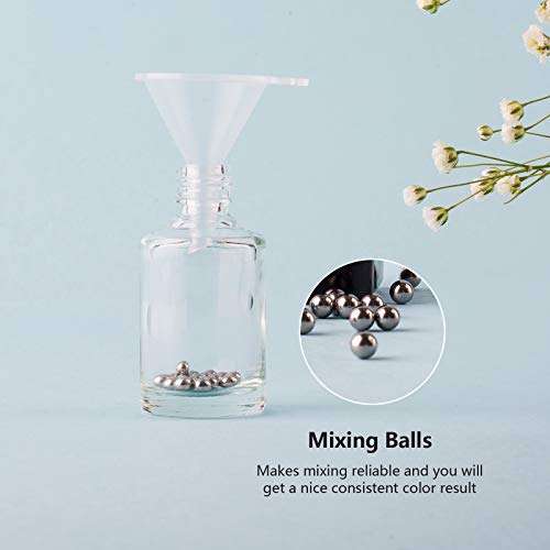 GTHER 20PCS Empty Nail Polish Bottles, Clear Glass Refillable Bottles Container with Brush Cap & Funnel & Mixing Balls for Nail Art (15ML) 5