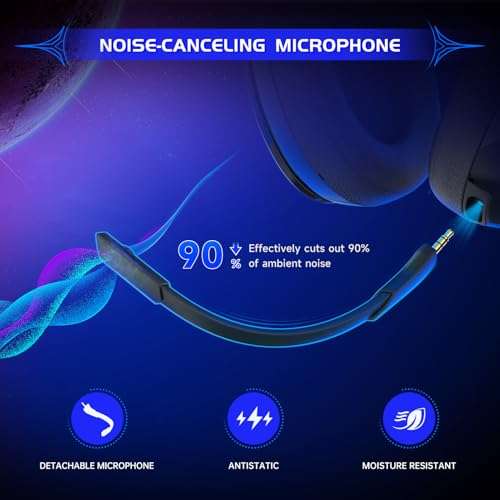 Gvyugke Gaming Headset Wireless 2.4GHz for PS5, PS4 Fortnite/Call of Duty/FPS Gamers, PC, Switch, Bluetooth 5.3 Gaming Headphones with ENC Microphone, Surround Sound, 40+H Battery (Black) 2
