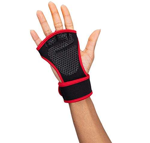 Mind Reader Pull-Up Glove Set, Secure Finger Holes, Textured Non-Slip Grip for Chin-Up Bars, Gymnastics, Circus Training, Aerial or Pole Fitness, Large, Red 5