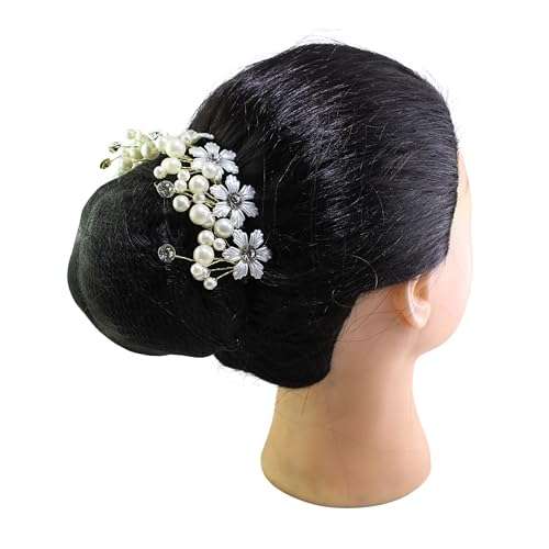 [Ear Lobe & Accessories] Floral Pattern | White Hair Accessories | 17.5 cm, Pack of 1 Pc 6