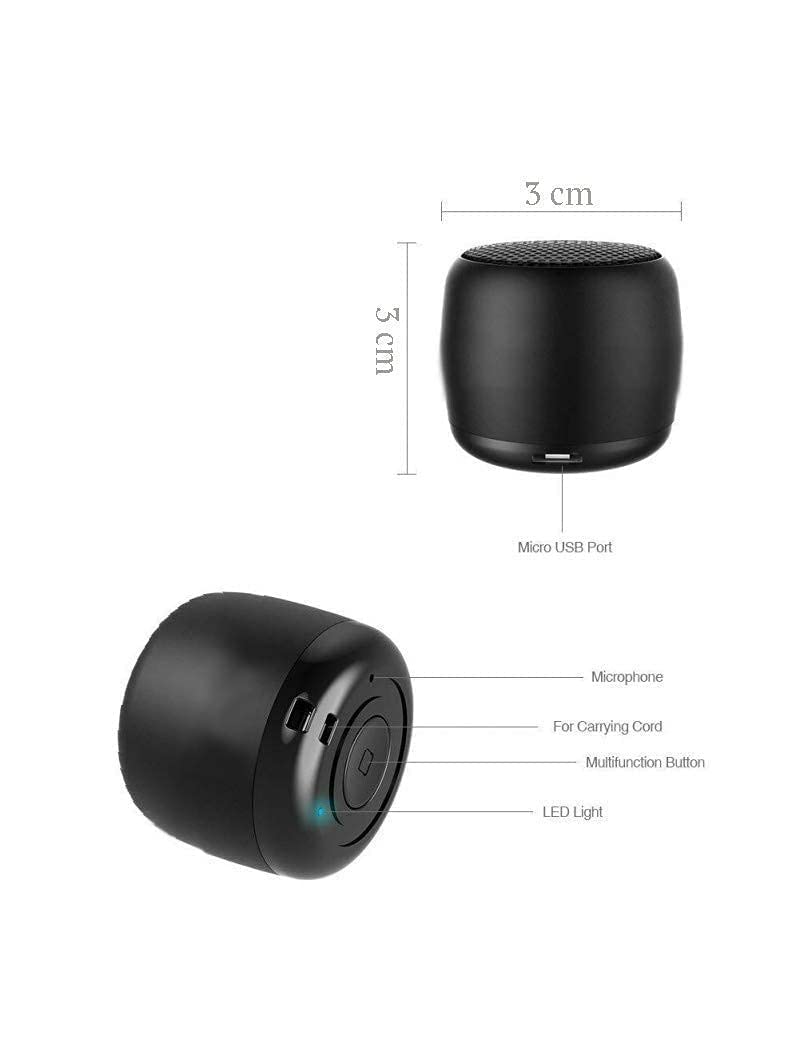 OKAGNLY Ultra Super Mini Boost 3.7 Watt Wireless Bluetooth Portable Speaker (3Cm Black) 3