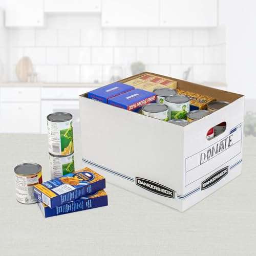 Bankers Box 6 Pack (0071303) STOR/FILE Basic Duty File Storage Boxes, Standard Assembly, Lift-off Lid, Letter/Legal, White/Blue 5