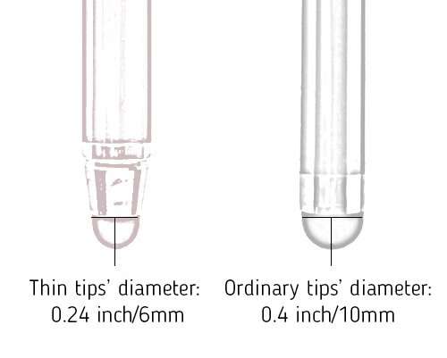 The Friendly Swede Extra Long Stylus Pen for Touchscreen — Set of 3 Thin-Tip High Precision Capacitive 7.3" Stylus Pens; Incl. Elastic Lanyards, 3 Replaceable Tips & Cleaning Cloth - Red/Black/Silver 6