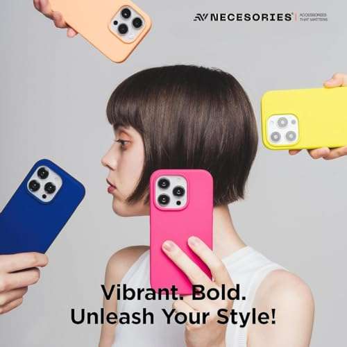 Necesories® Liquid Silicone Case Compatible for iPhone 14 Plus Case,Full Body Protective Cover, Shockproof, Slim Phone Case, Anti-Scratch Soft Microfiber Lining, 6.7 inches (Black) 6