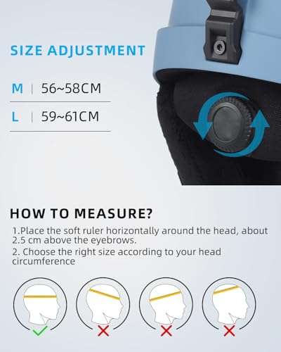 JetBlaze Ski Helmet Unisex Ski Helmet Snow Sports Helmet White Size L 5
