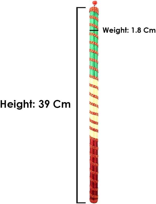 SATVIK 2 Pair SATVIK (4 Pcs) Large Gorgeous Wooden Multi-Colored dandiya Sticks Couples Particular Garbha Dance Nights for Navaratri Indian New Year's House Opening Item Returns for Gifts 5