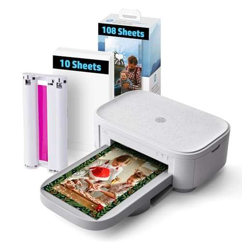 HP Sprocket Studio Plus 4x6 Instant Photo Printer – 118 Sheets & Cartridge Bundle - Wireless, Wi-Fi, Premium Dye Sublimation - Vibrant Color Pictures - Editing App for Fun, Creative Photos 1