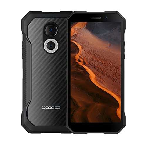 DOOGEE S61 Rugged Smartphone - 2022 Android 12 Rugged Phone - 20MP Night Vision Camera - 6GB+64GB - IP68 Waterproof Unlocked Cell Phone Outdoor- 5180mAh Battery - 6.0" IPS HD- Dual SIM 4G (Kevlar)
