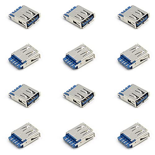 Fielect Mini PCB USB Connector 5Pin Female Jack 4 Foot 90 Degree Angle 5Pcs