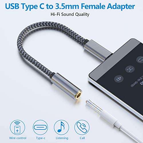 MORELECS USB C to 3.5mm Audio Adapter Aux to USB C - USB Type C to 3.5mm Female Headphone Jack Adapter Compatible with iPhone 15 Plus/15 Pro Max, Galaxy S24 S23 S22 S21, Pixel, MacBook 3