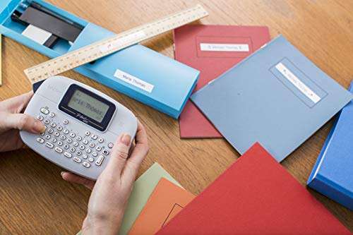 Brother PT-M95 Label Maker, P-Touch Label Printer, Handheld, QWERTY Keyboard, Up to 12mm Labels, Includes Black on White Tape Cassette 5