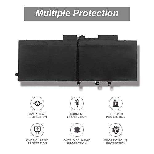 Indmird GJKNX Laptop Battery Replacement for Dell Latitude E5480 E5490 E5491 E5580 E5590 E5591 Precision 15 3520 M3530 Series Notebook GD1JP DY9NT 5YHR4 451-BBZG 7.6V 68Wh 8500mAH 4