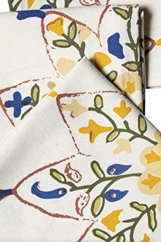 CONTRAST LIVING Reshama Hand Block Printed Kitchen Towel/Dish Towel/Hand Towel Multi Color Set of 3 Pcs 5