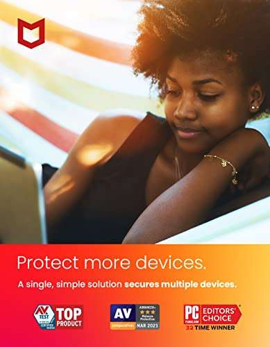 [Old Version] McAfee AntiVirus Protection Plus 2022 | 10 Device | Internet Security Software | Windows/Mac/Android/iOS | 1 Year Subscription | Download Code 2