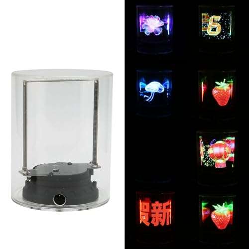 EBTOOLS 3D Hologram Fan, 3.9inch 1080 x 160 Resolution Holographic Display Fan, Connection Control Memory Card Support Holographic Display with Clear Cover 100 to 240V 5