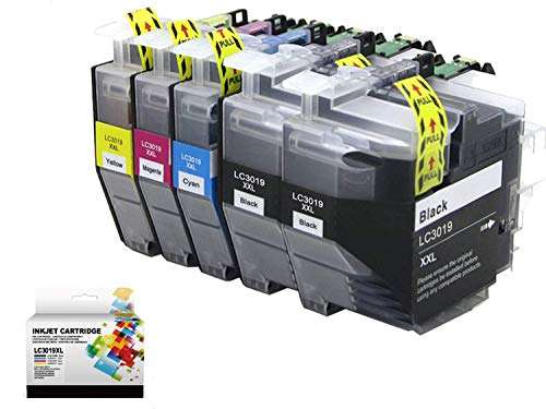 Linkjet Compatible LC3019 Ink Cartridge Replacement for Brother LC3019 LC3019XXL Ink Cartridge for Brother MFC-J5330DW MFC-J6530DW MFC-J6730DW MFC-J6930DW(2 Black,1 Cyan,1 Magenta,1 Yellow) 5-Pack 1