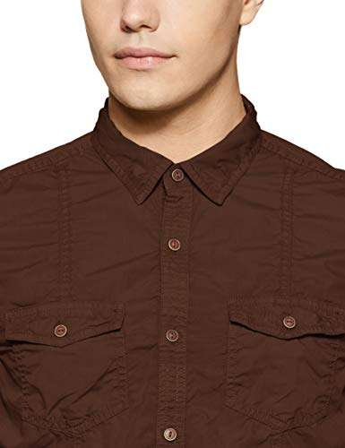 Rig Men's Solid Regular fit Casual Shirt (PRIG-SHR-0016109_Coffee XL) 2