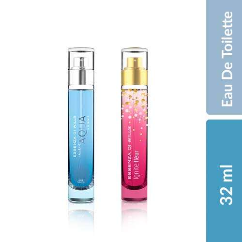 EDW Essenza Homme Aqua & Ignite Fleur EDT Perfume Gift Set for Men & Women, Couple Gifts, 16ml Dep Body Spray 2
