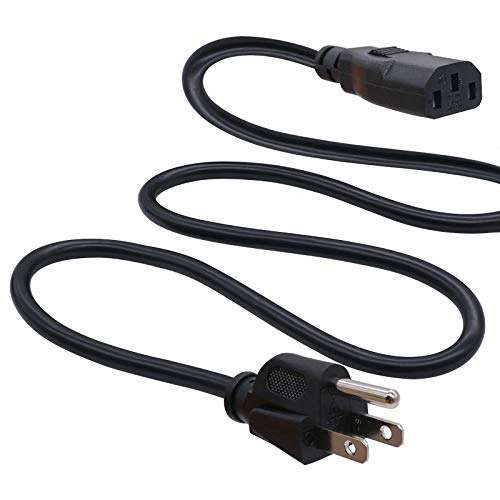 TWTADE Monitor TV Power Extension Cord 10ft 3 Prong 10A 250V 18AWG, UL Certified,Replacement Cable for VIZIO TV, Many televisions I-038 2