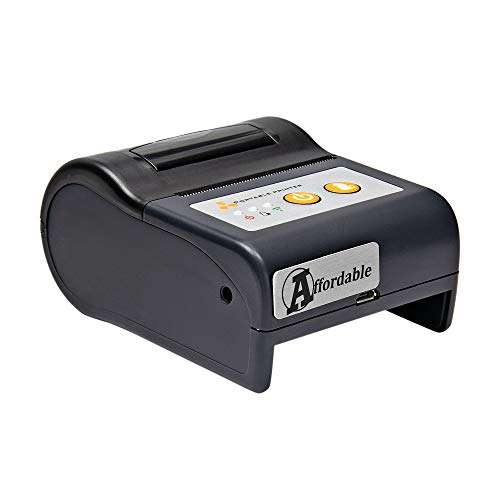 Affordable TMP58A Thermal Printer with Pouch – Mobile Pocket Bluetooth Printer – 2 Inch 40mm Paper Portable Receipt Printer – Easy to Carry Pocket Size Dimensions – Micro USB Port and Manual Cutter 1